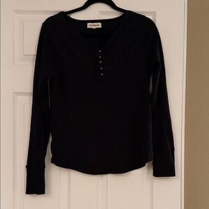Lucky Brand Black Long Sleeve Tee
